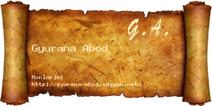 Gyurana Abod névjegykártya